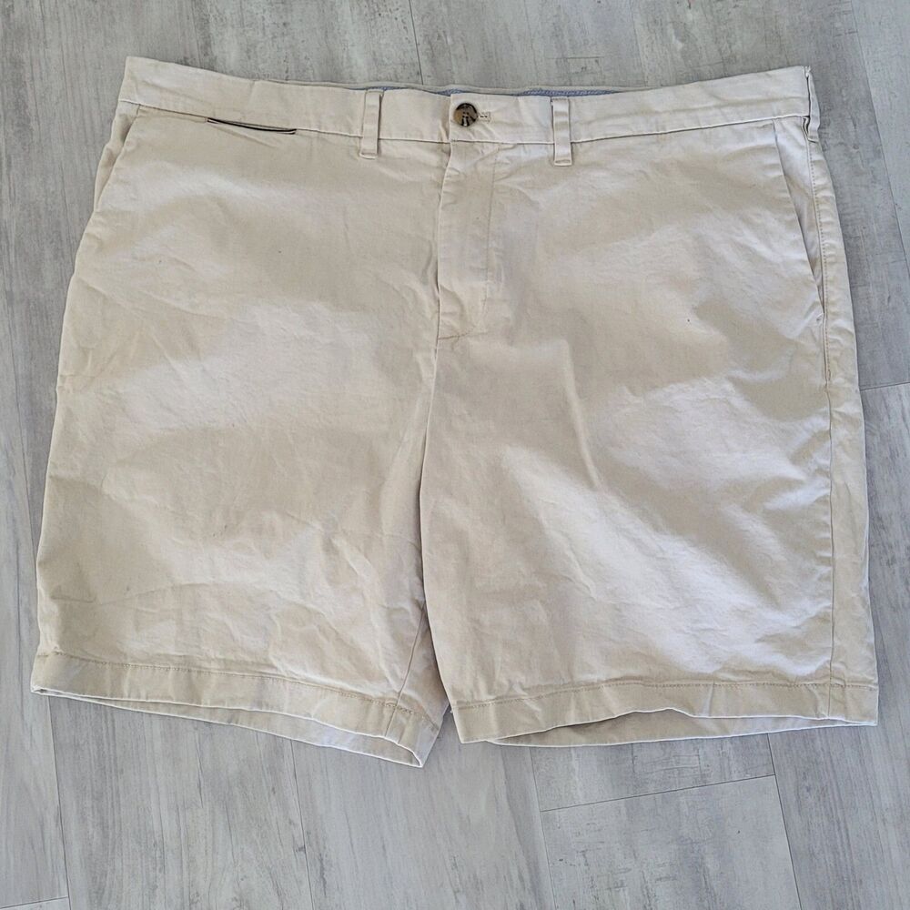 Tommy Hilfiger Chino Shorts Mens Size 42 Beige Tan Cotton Stretch Flat Casual